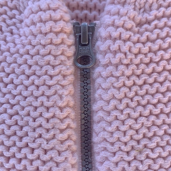Baby GAP Pink Sweater- Zipper- Hood with Ears - Knit- Age 3 Years - Picture 3 of 12